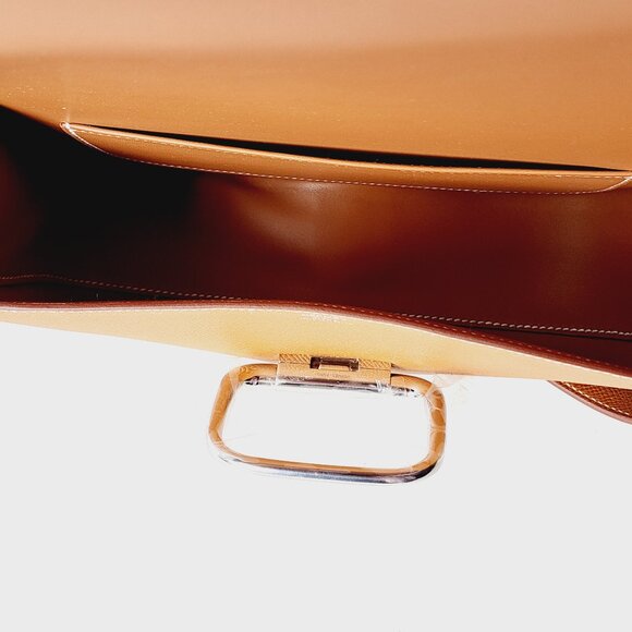 NEW Hermès Gold Della Cavalleria Elan Epsom Calfskin Bag Silver Hardware, 2024 - Picture 15 of 16